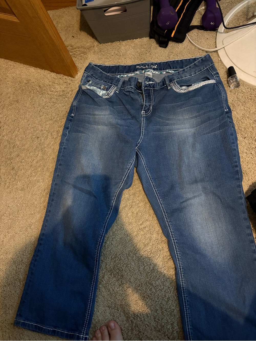 Maurices Women’s Dark Blue Boot Cut Stretch Jeans